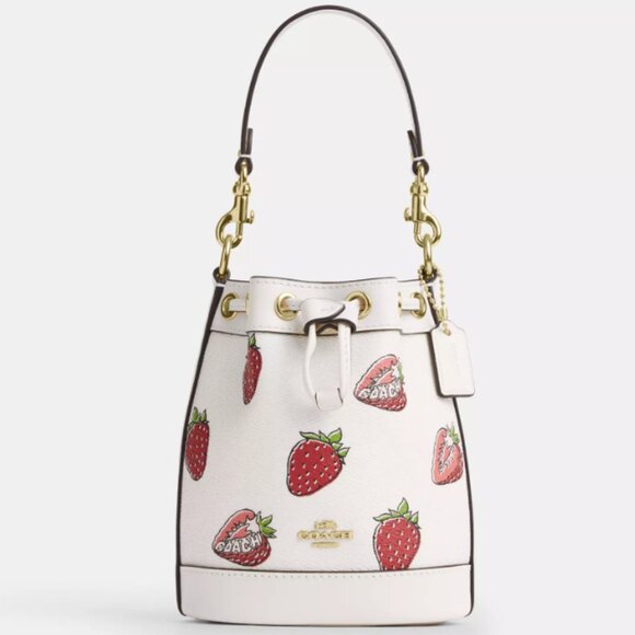 Coach Handbags - Coach Mini Bucket Bag With Strawberry Print NWT